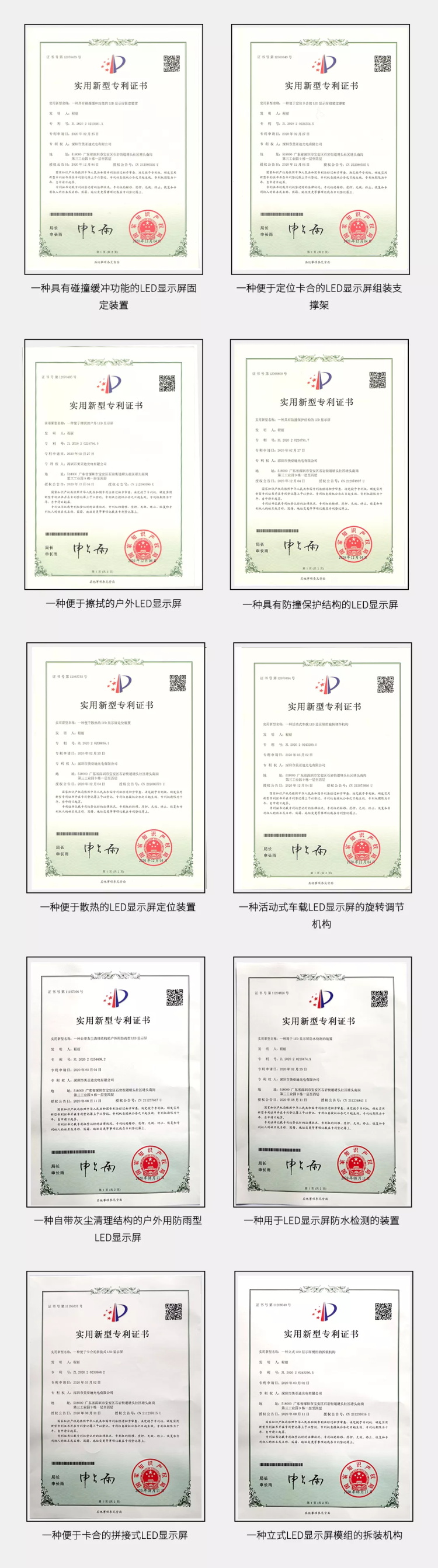 美亞迪榮獲10項專利發(fā)明